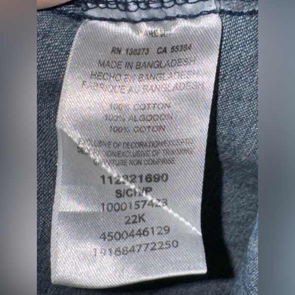 Wrangler Retro Denim Long Sleeve Button Down Shirt EUC Size Small - Picture 4 of 5